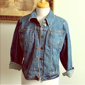 New York & Co distressed jean jacket